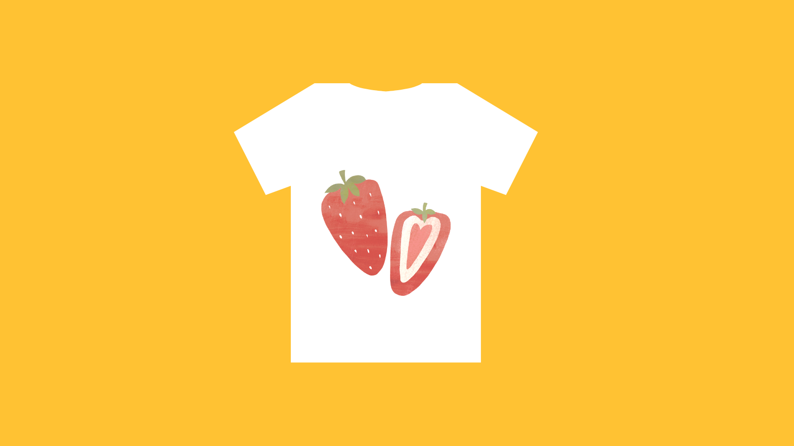 A T-shirt with strawberries on it