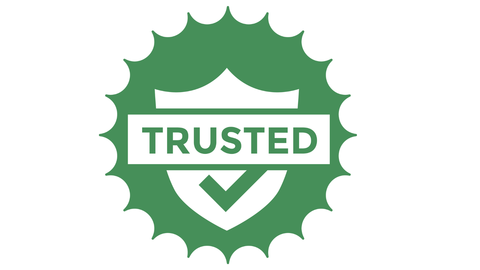 A badge that says TRUSTED