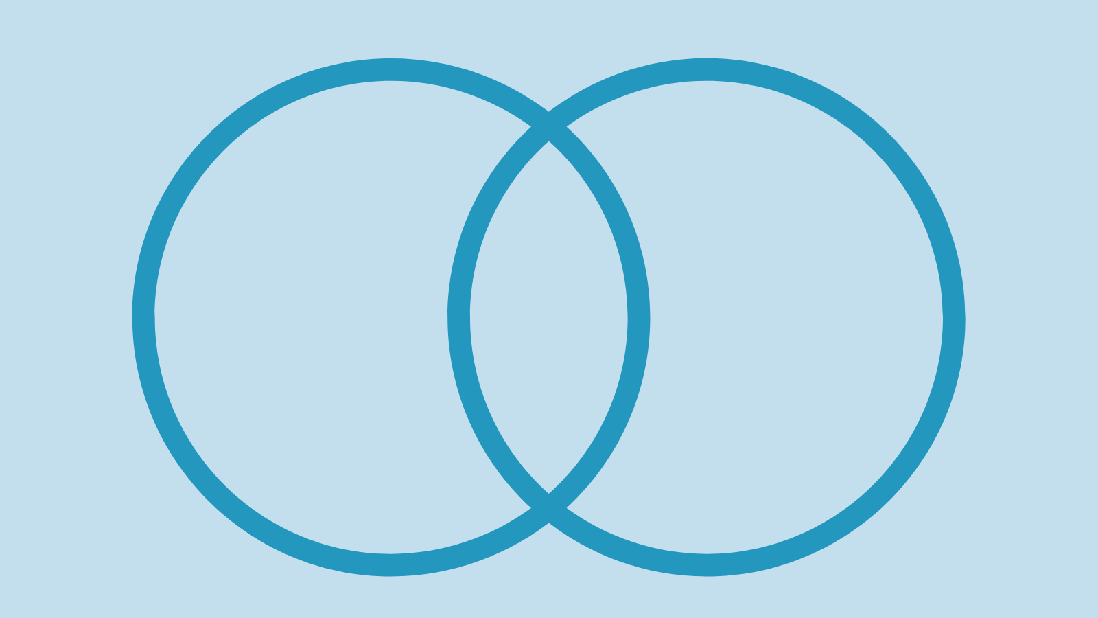 A blue blank Venn diagram