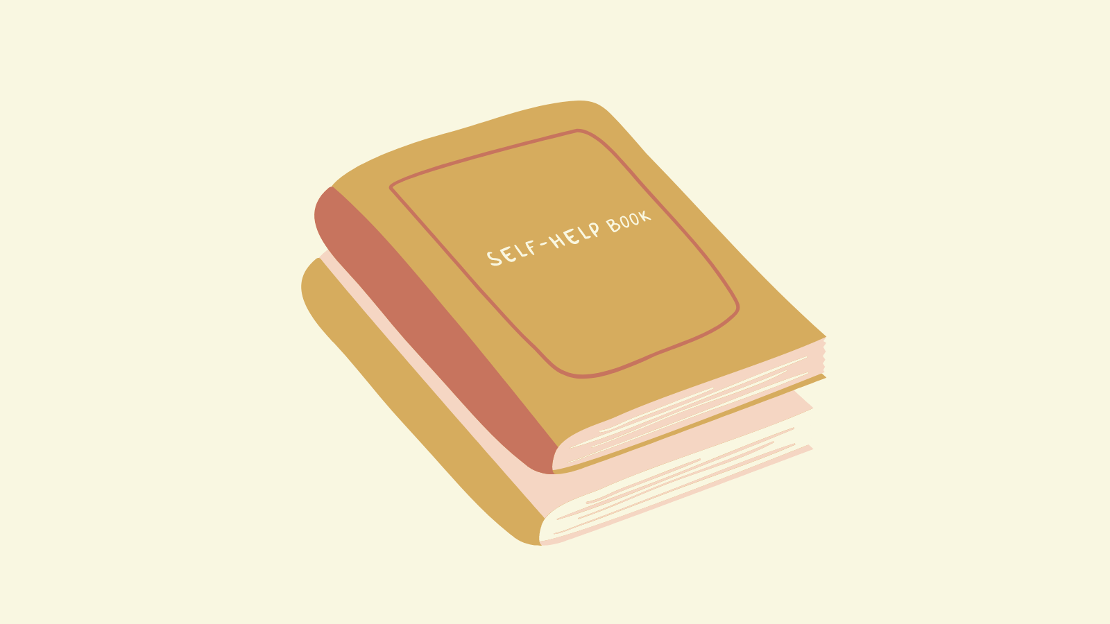 A book labeled self-help book