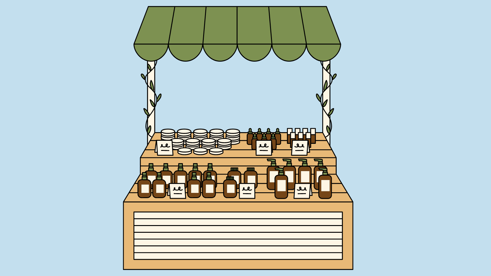 A booth selling various lotions and soaps