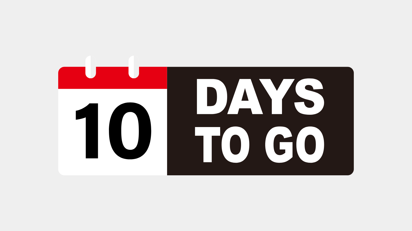 A calendar icon with the number 10 followed by the words days to go