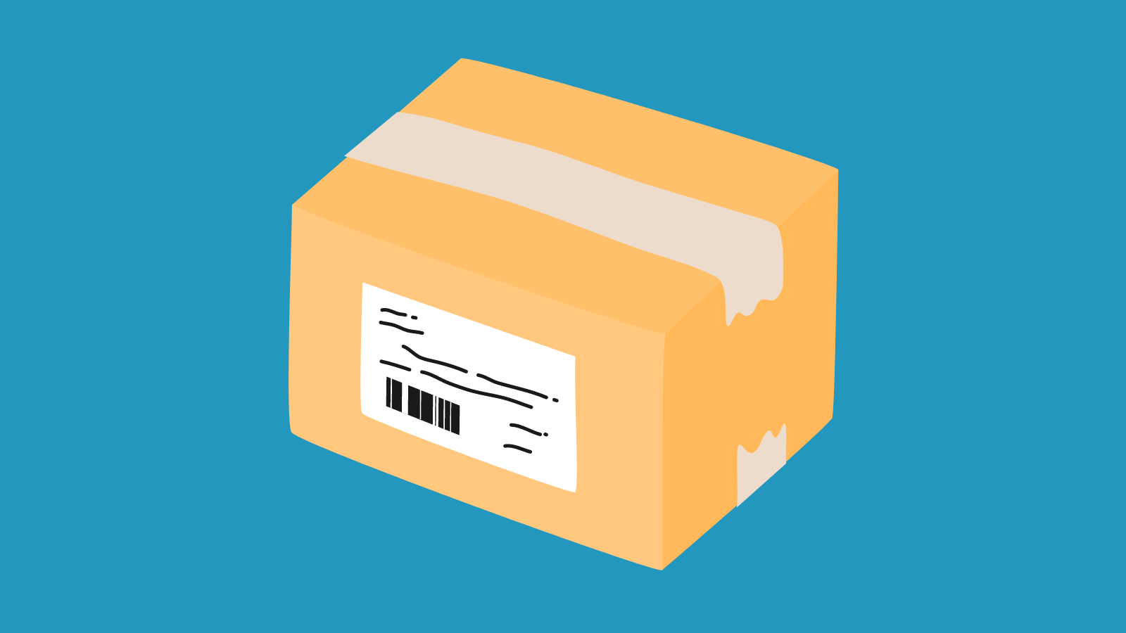 A cardboard shipping box