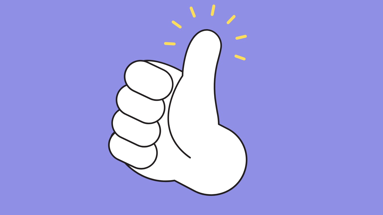 A cartoon thumbs up