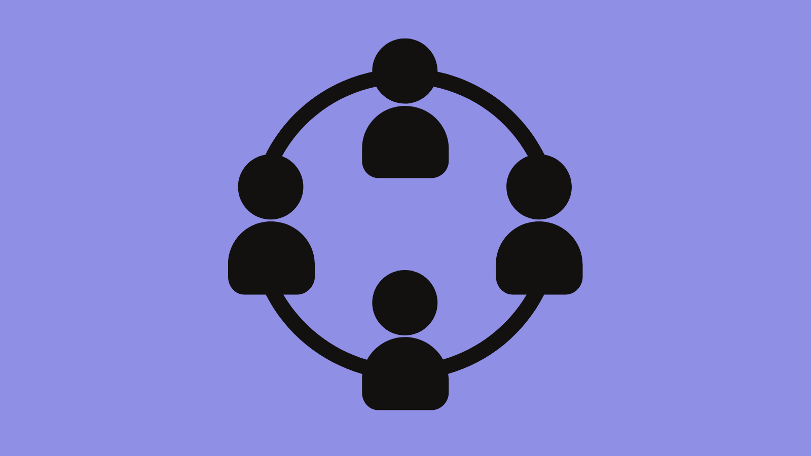 A circle connecting four people