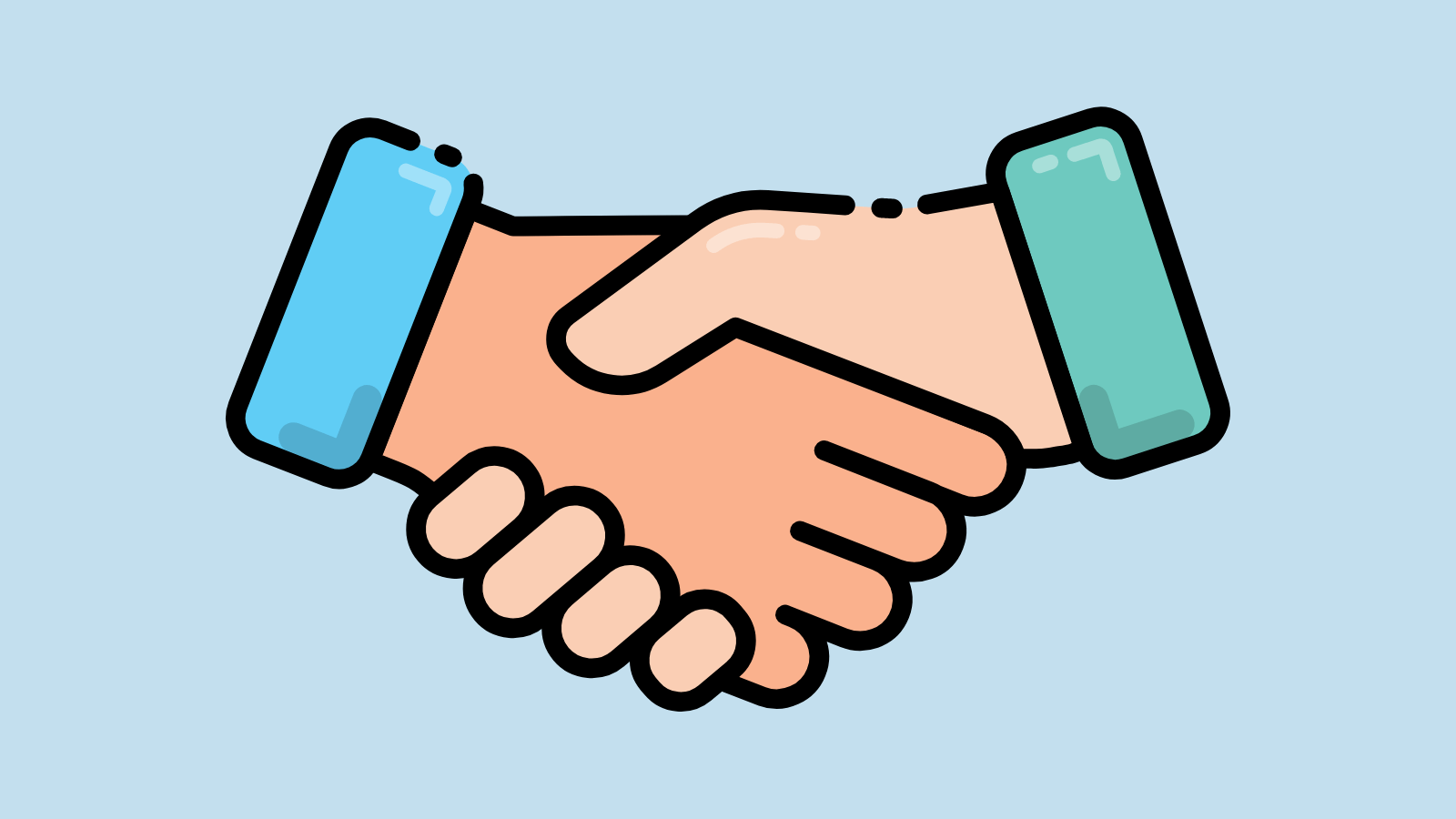 A closeup graphic of a handshake