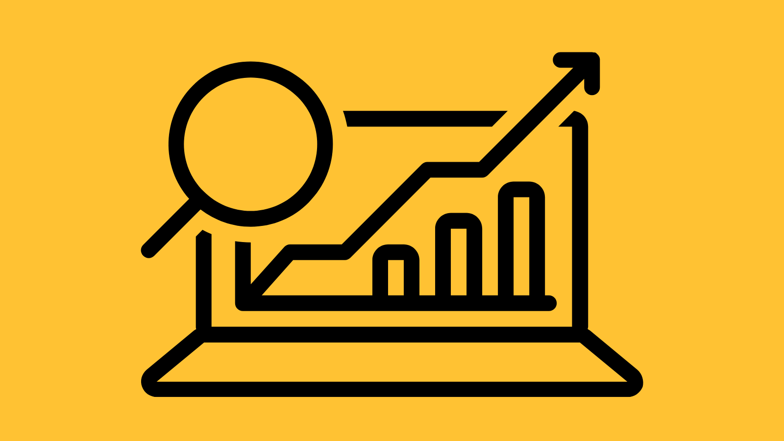 A computer displaying a bar graph