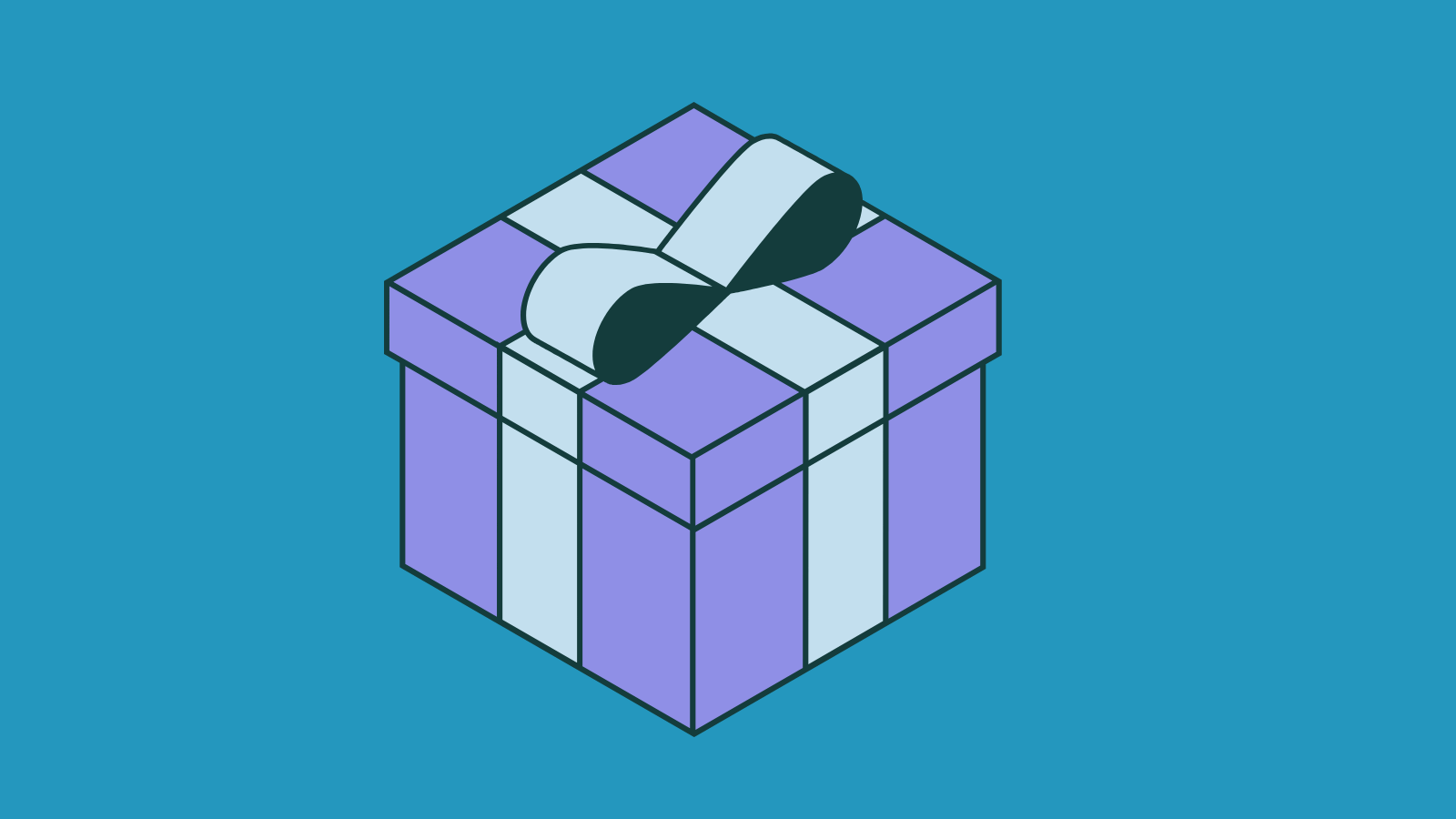 A gift box with a bow