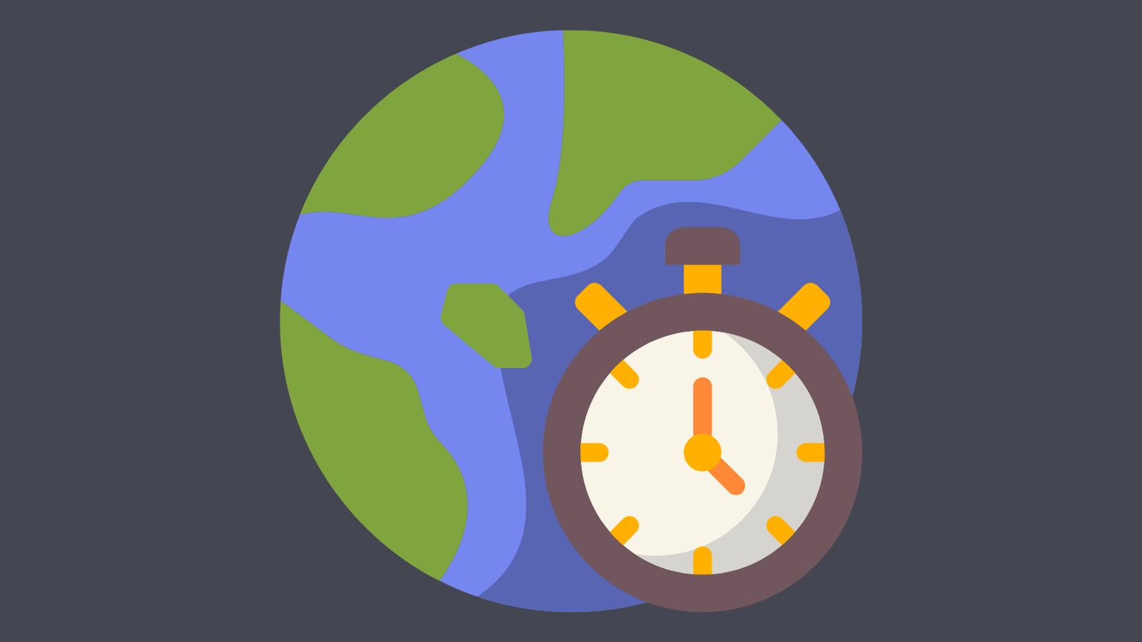 A globe with a small clock next to it