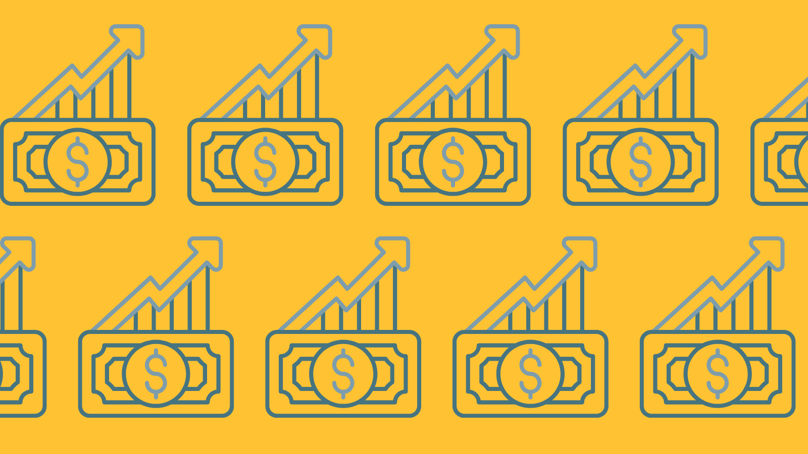 A graphic of a dollar bill and an upward trending graph