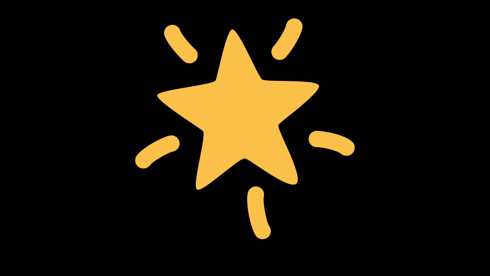 A hand-drawn star with lines for emphasis
