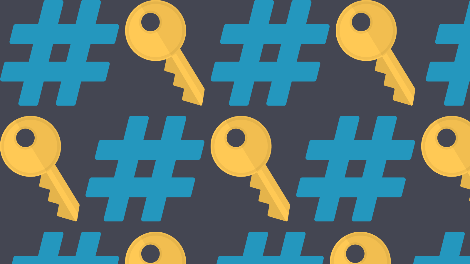 A hashtag and a key in an alternating pattern