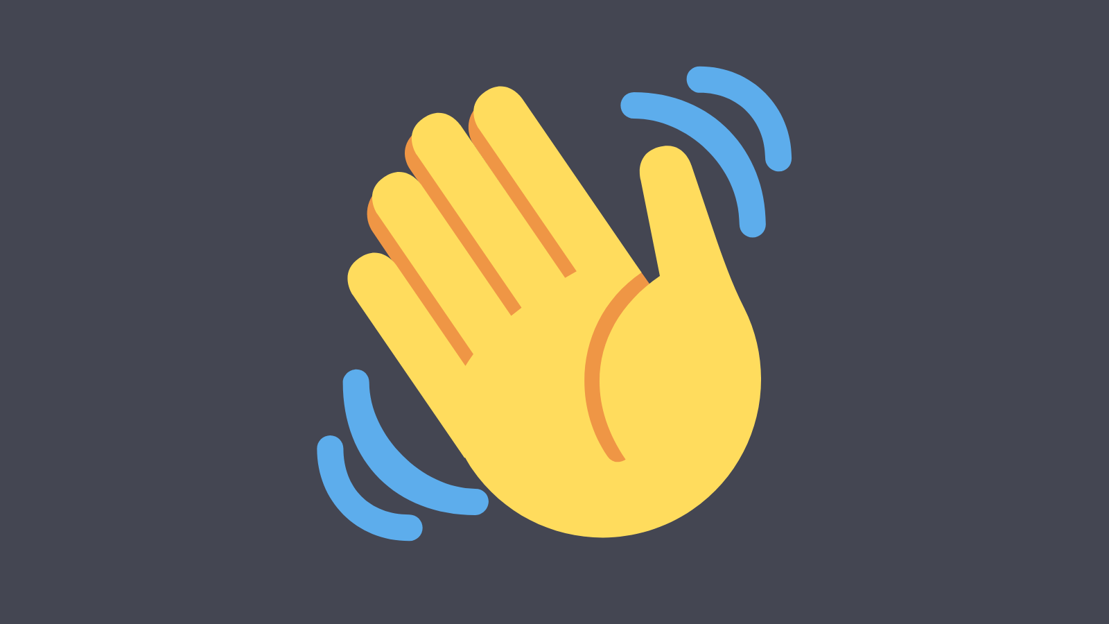 A large waving hand emoji