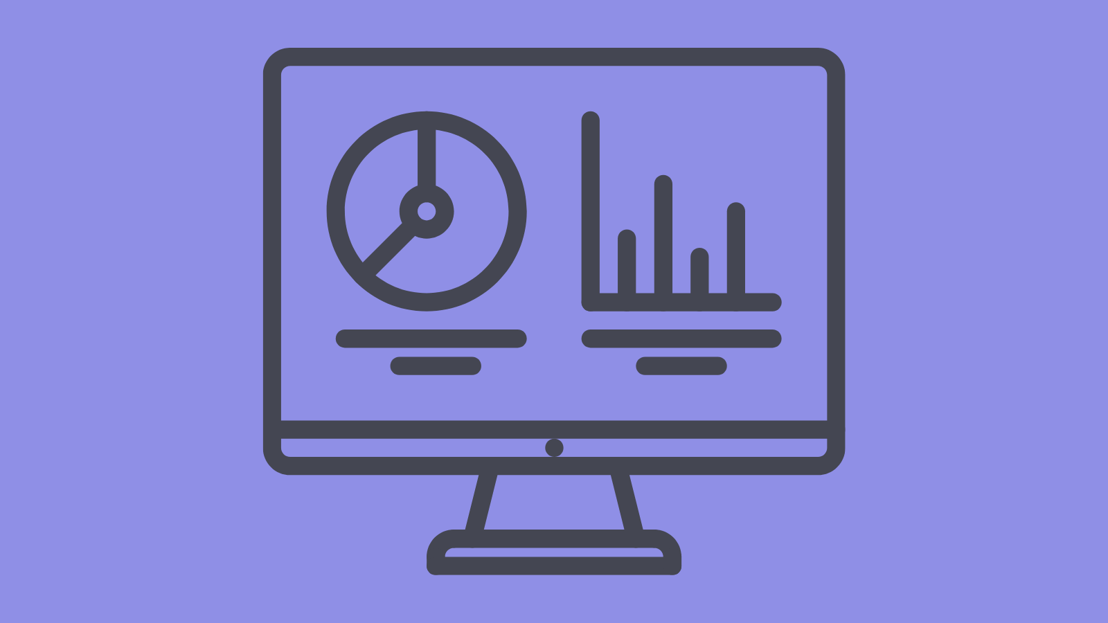 A line drawing of a computer displaying graphs (1)