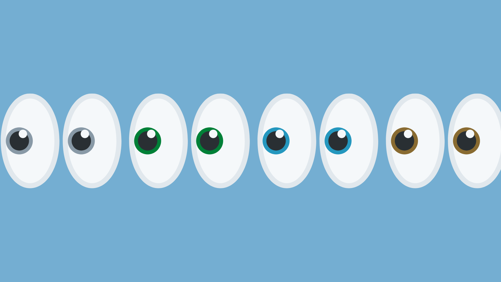 A line of eyeballs emojis