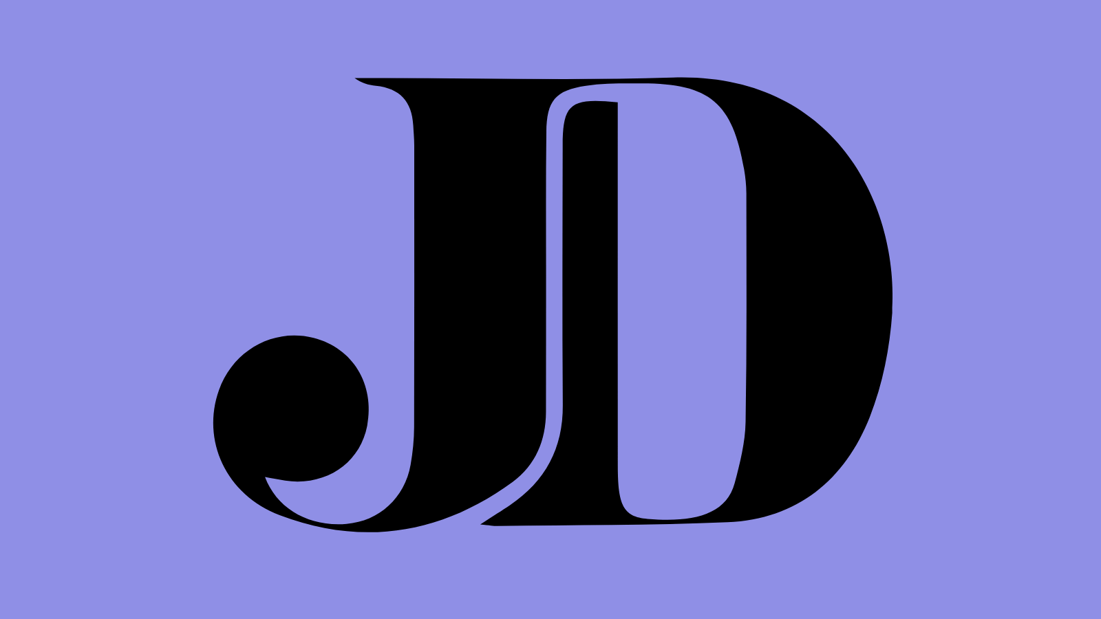 A monogram of the letters J and D