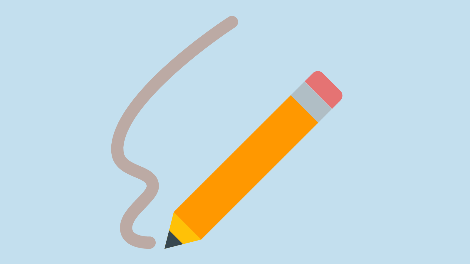 A pencil in the process of writing