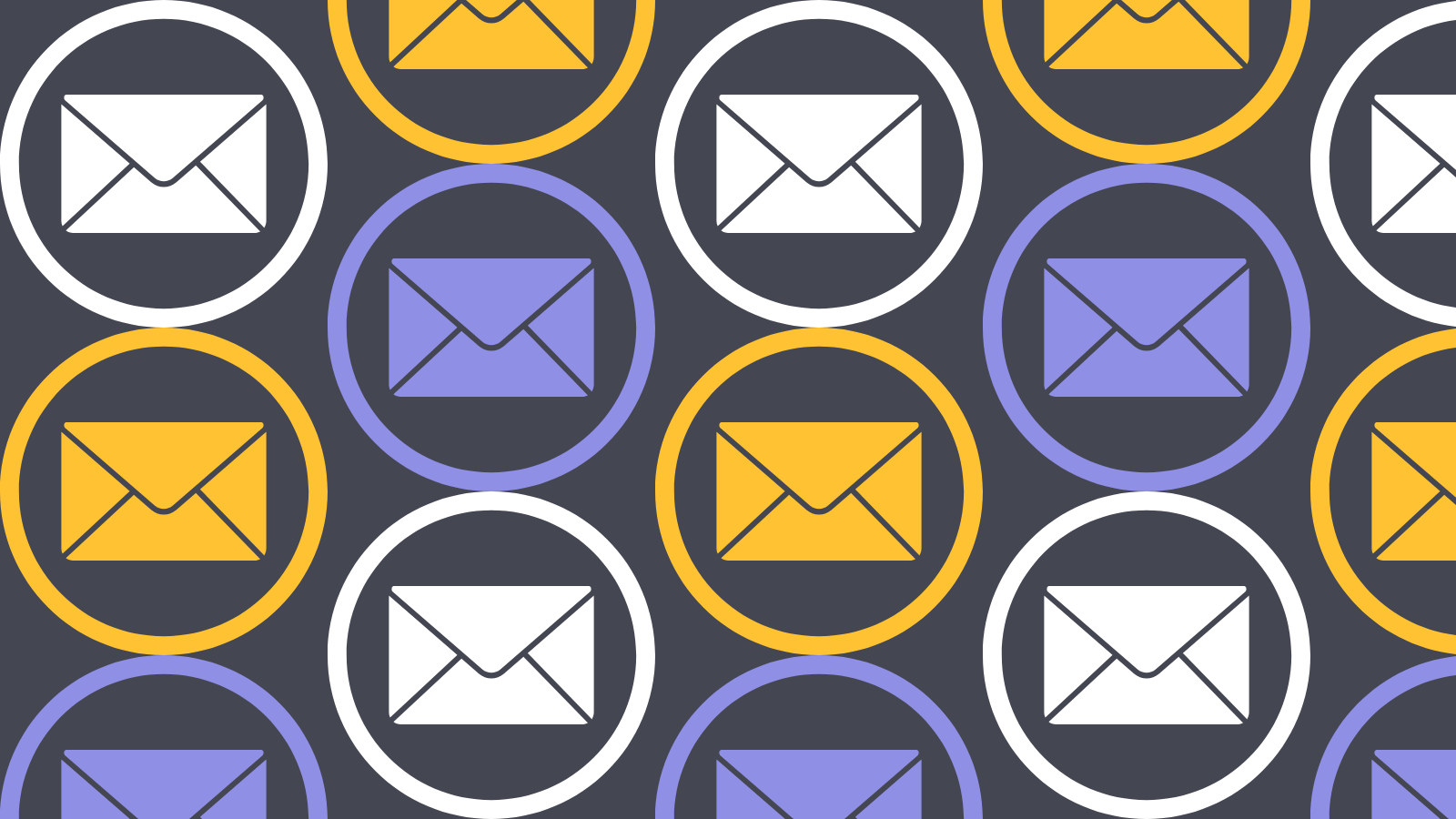 A repeating pattern of envelope icons in circles