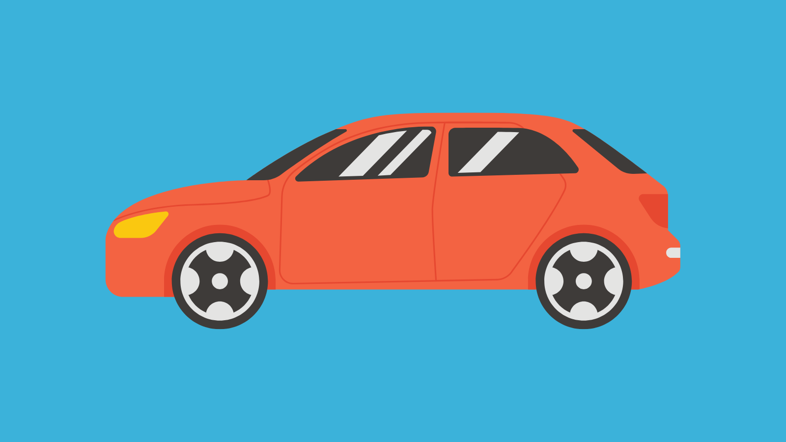 A small orange car