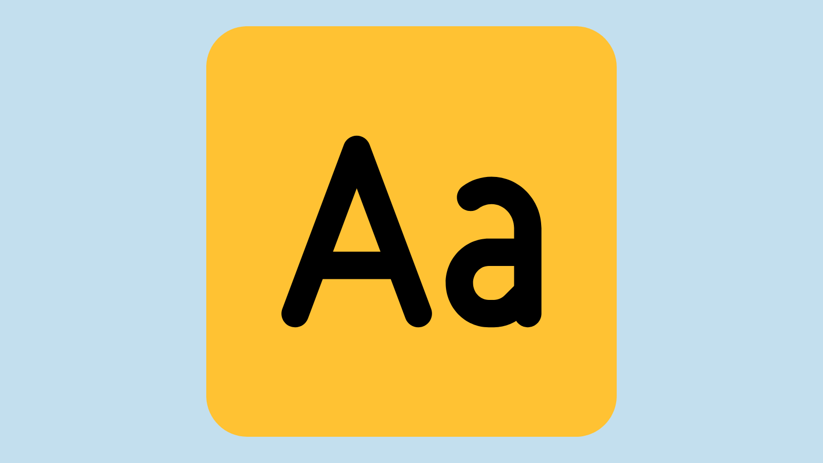 A square with a capital A and a lowercase A in the same font