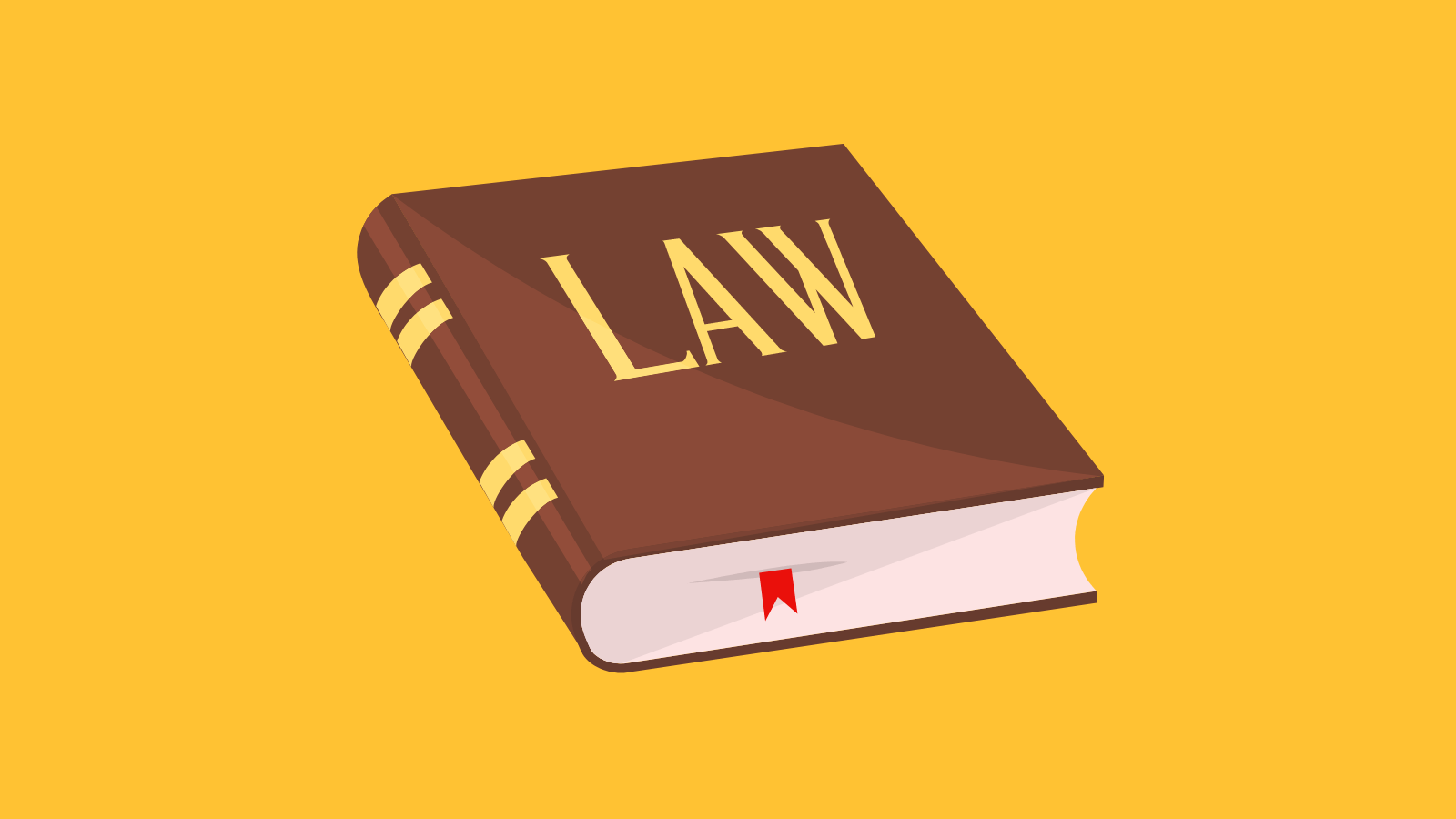 A thick book with the word LAW on the cover
