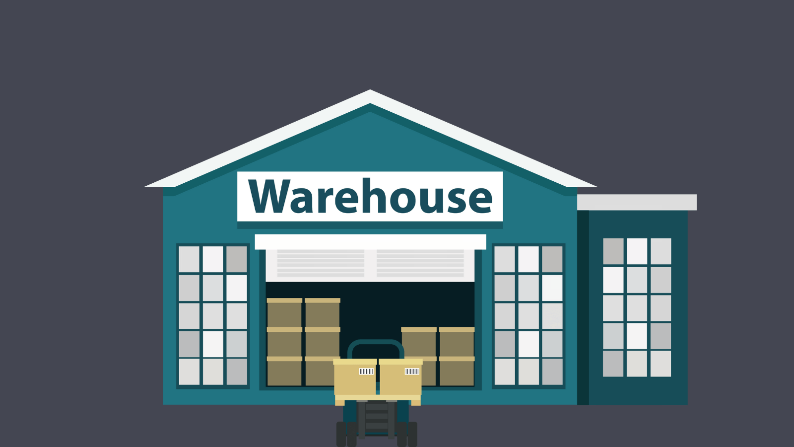 A warehouse with a forklift outside (1)