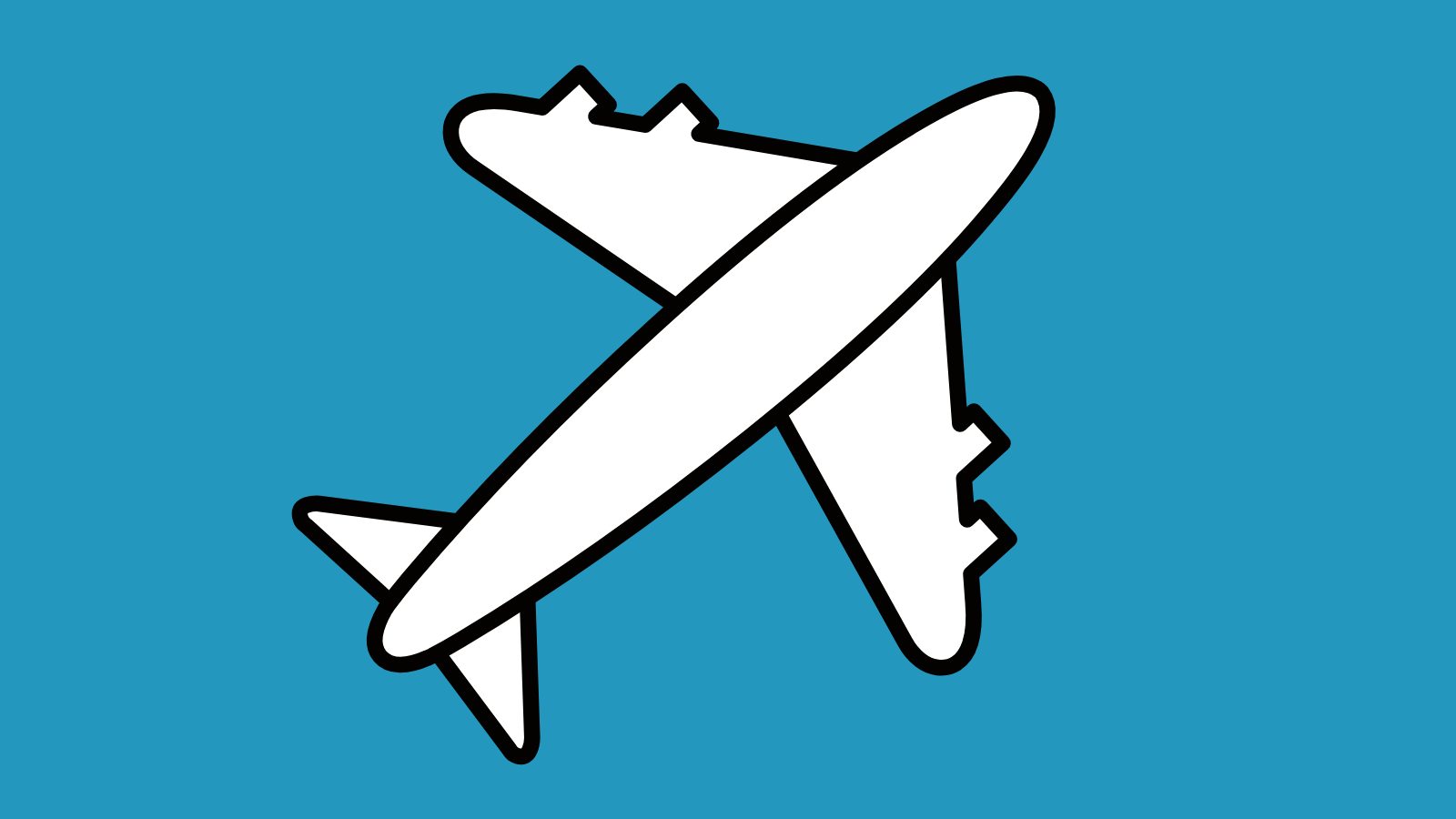 A white airplane icon