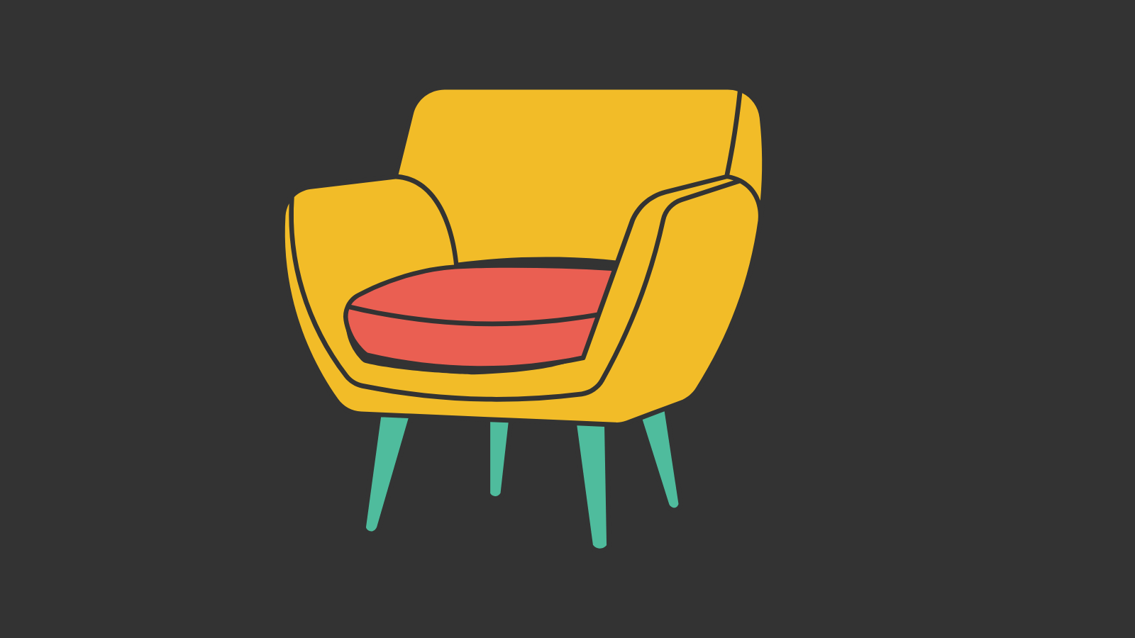 A yellow modern arm chair