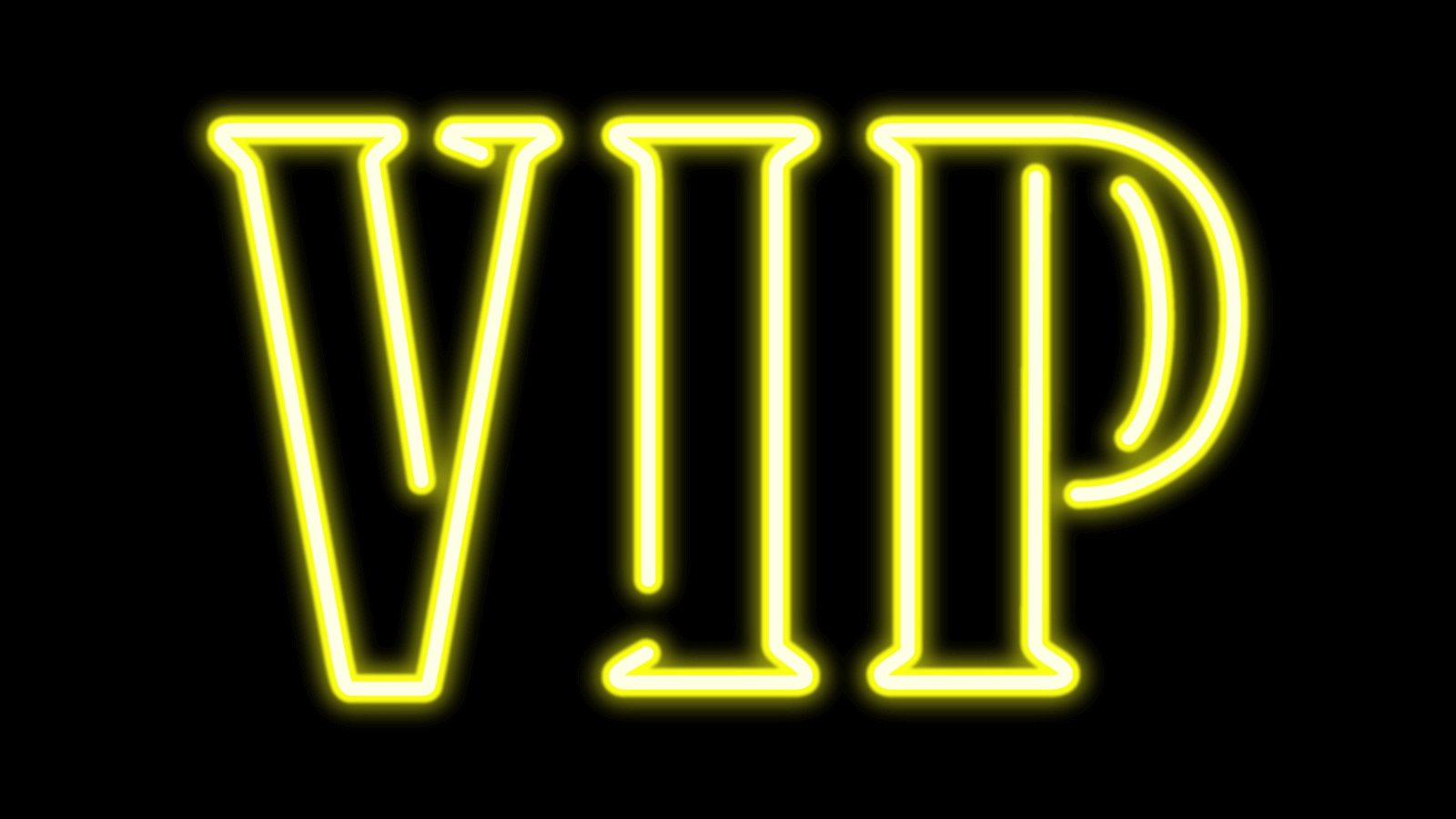 A yellow neon sign that says VIP