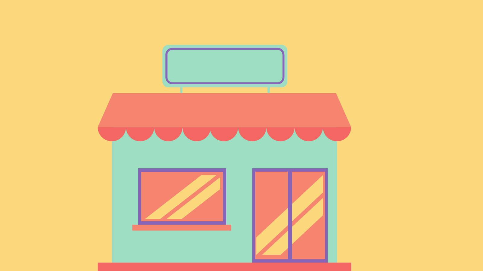 An illustration of a cute little store