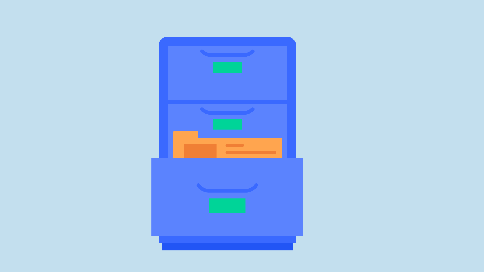 An illustration of a filing cabinet