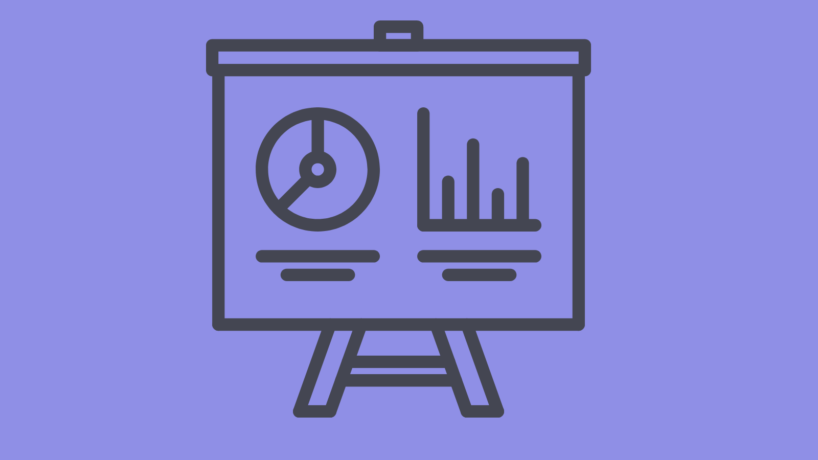 An illustration of a presentation board with various charts on it