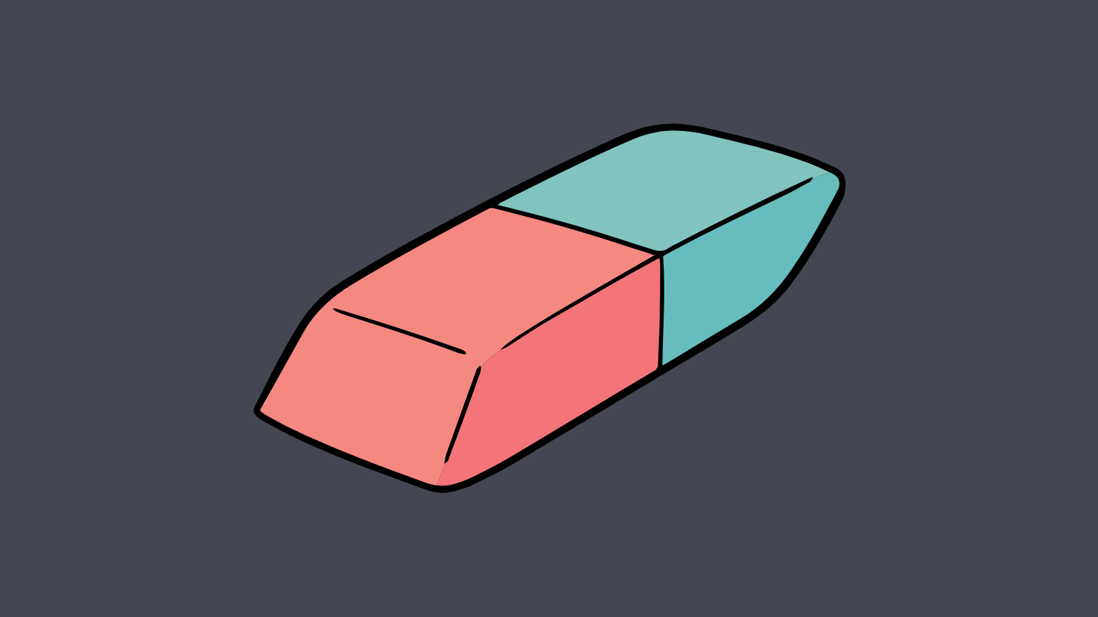 An old-school pink and blue eraser