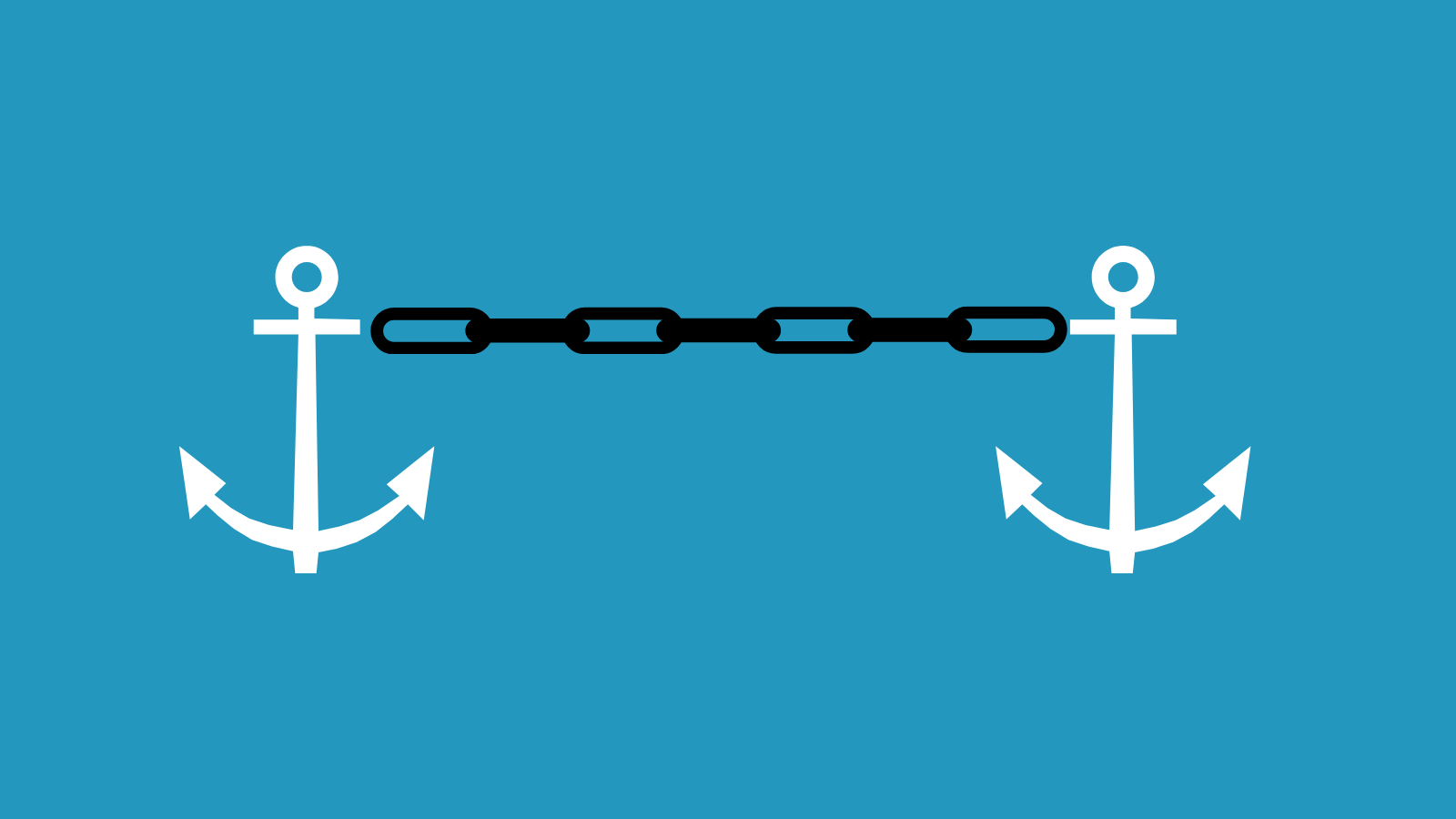 Two anchors connected by a chain