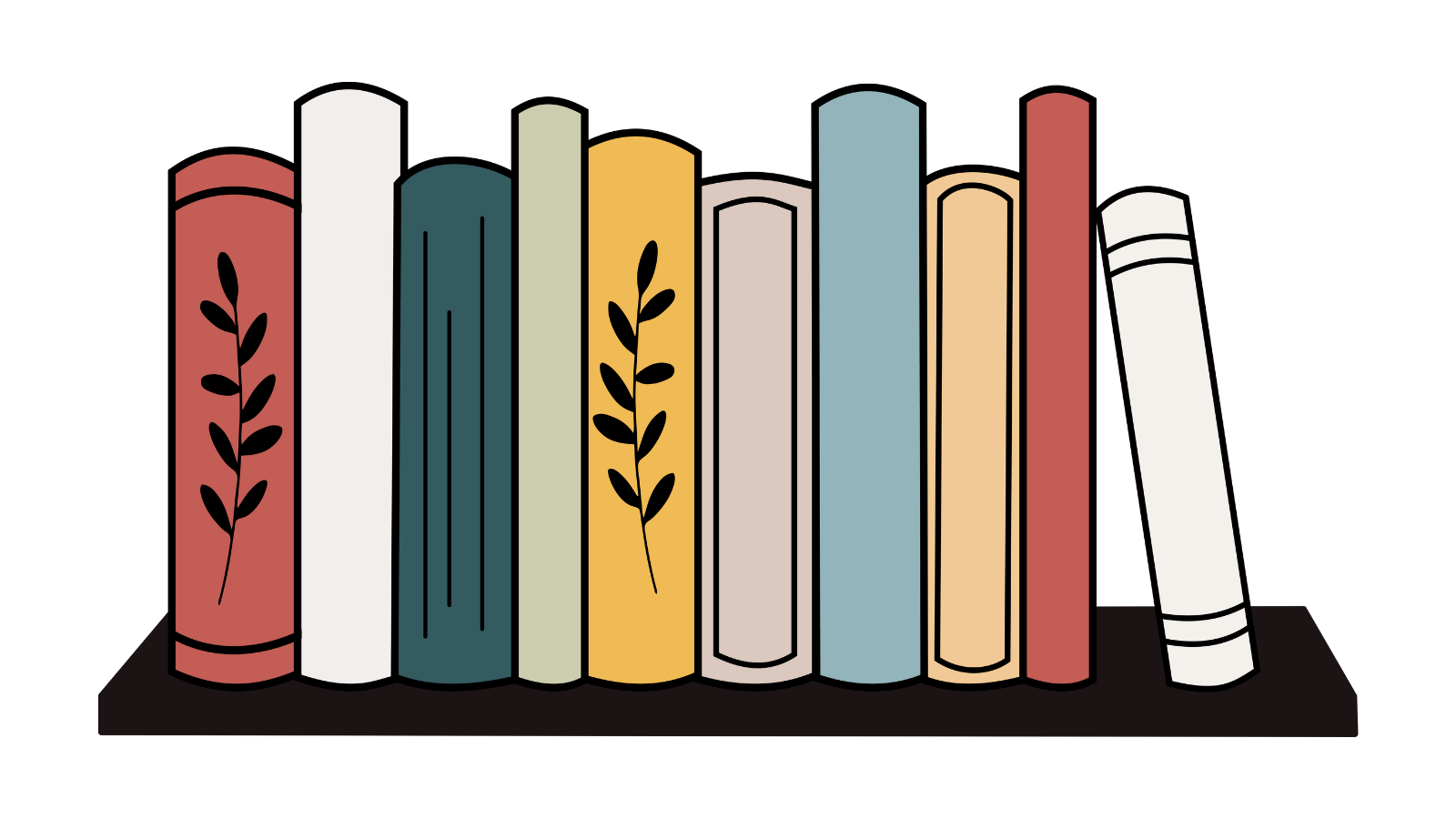 Books on a shelf