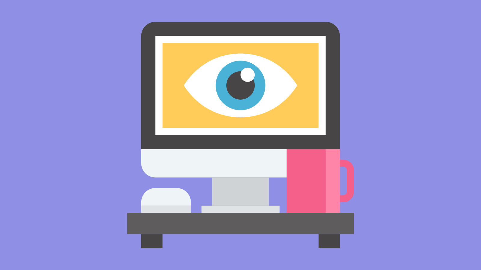 Computer with an eye on the screen