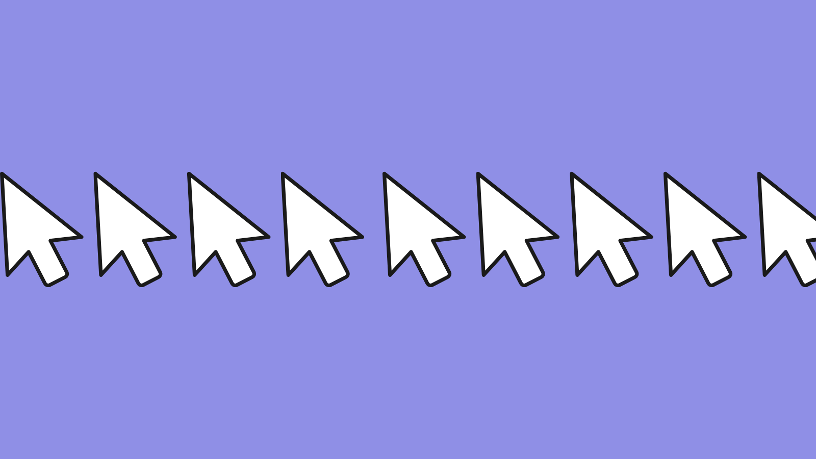 several arrow cursors in a line