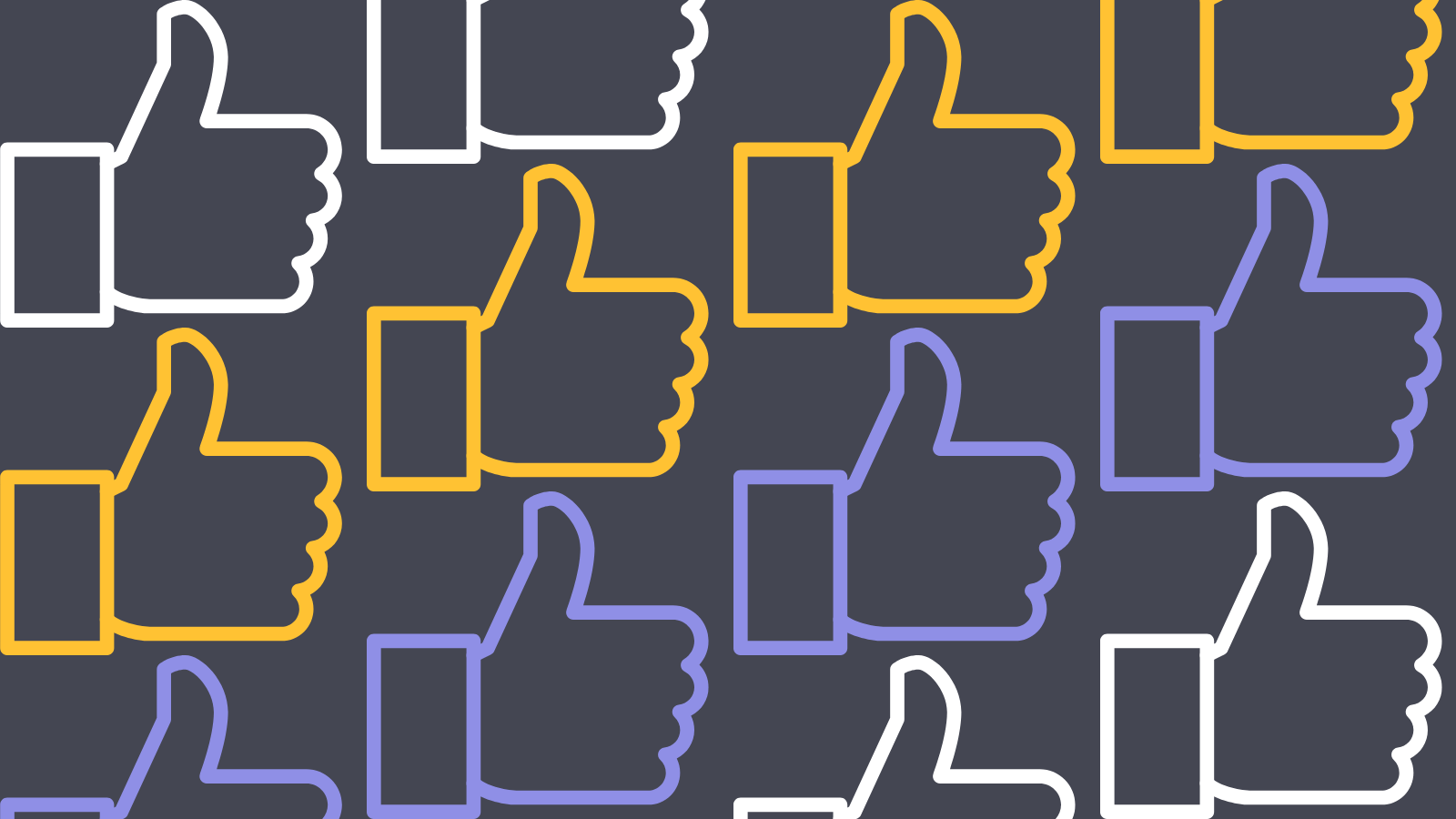 Diagonal rows of thumbs up graphics