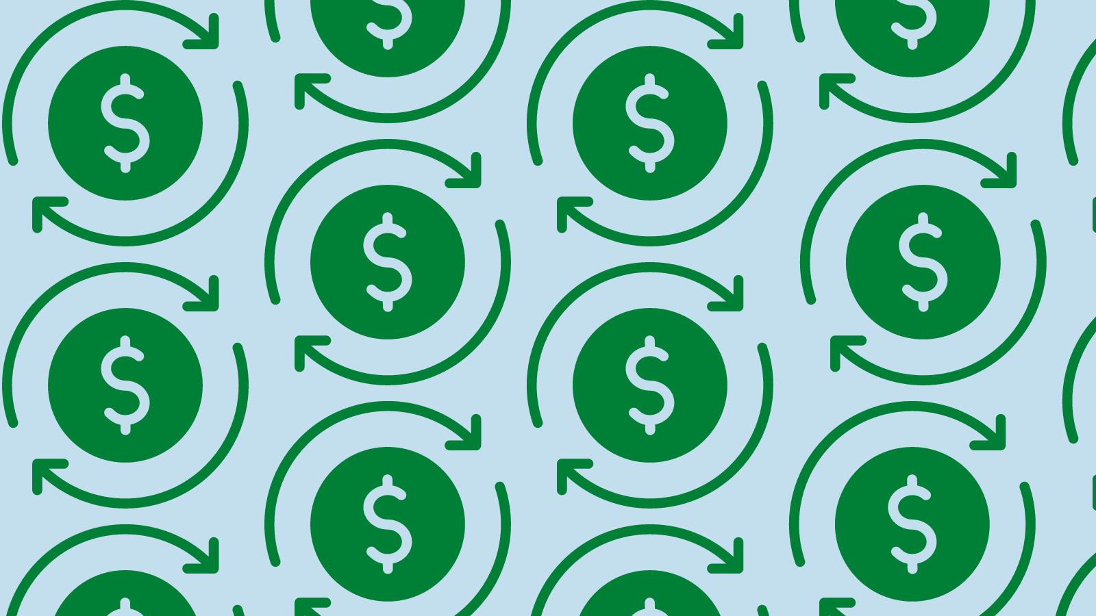 Dollar signs with arrows forming a circle around them