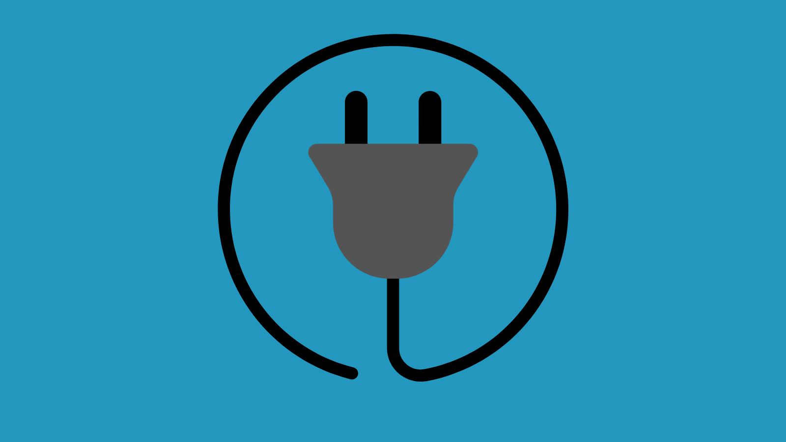 A plug with a cord around it in a circle