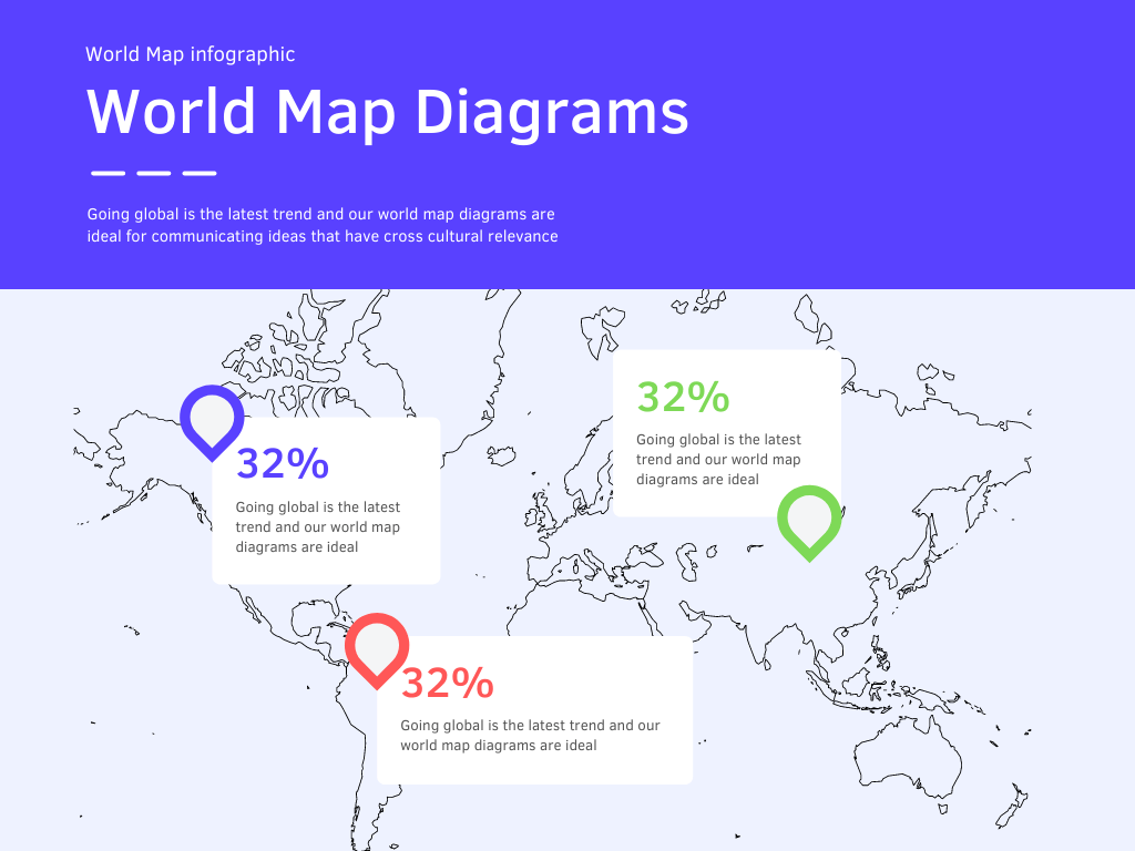 Grey Modern Business World Map infographic Graph