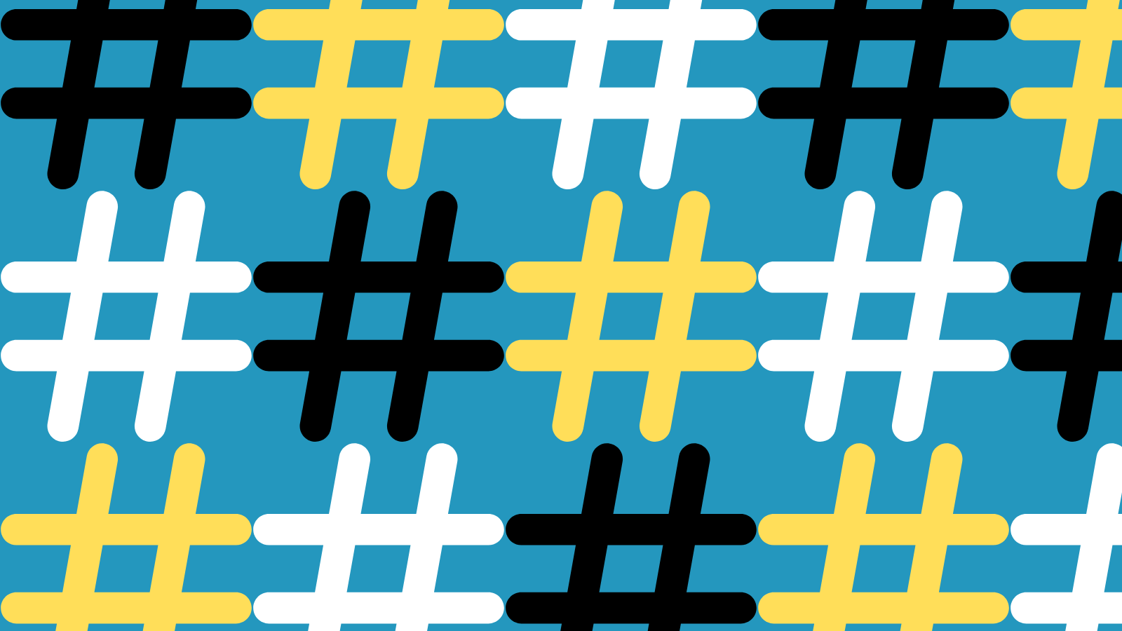 Hashtags in different colors
