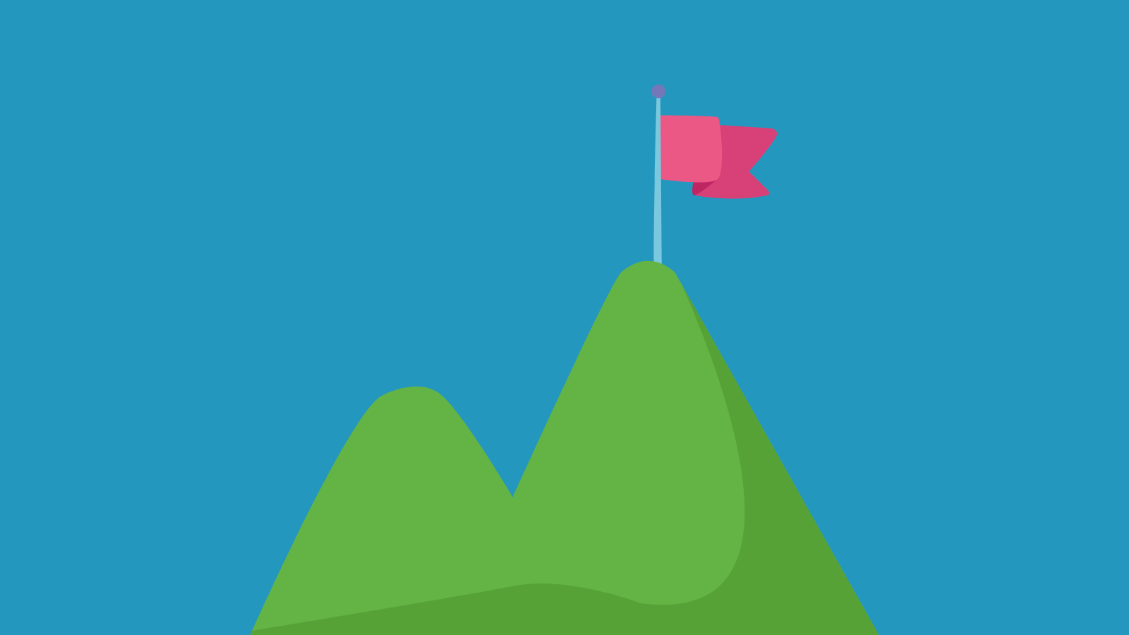 A hill with a flag at the top