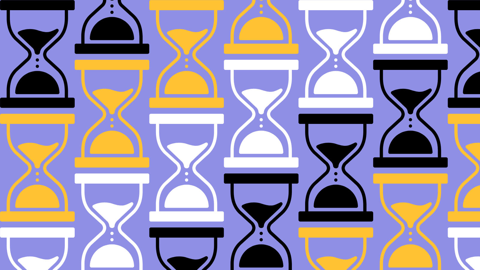 Hourglass graphics arranged in diagonal lines
