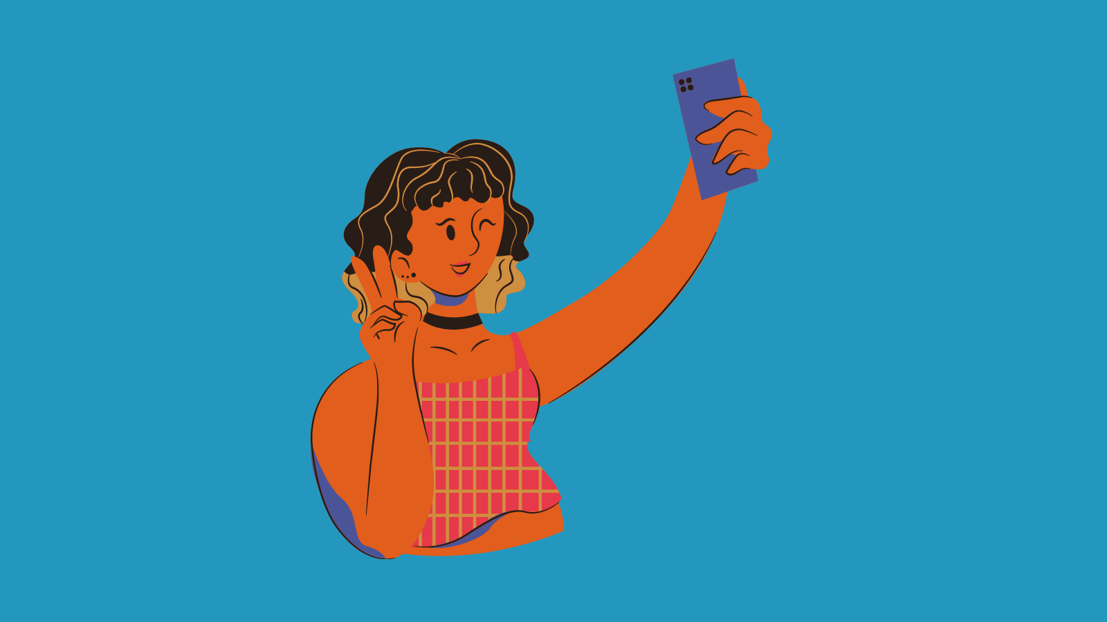 A young person taking a selfie
