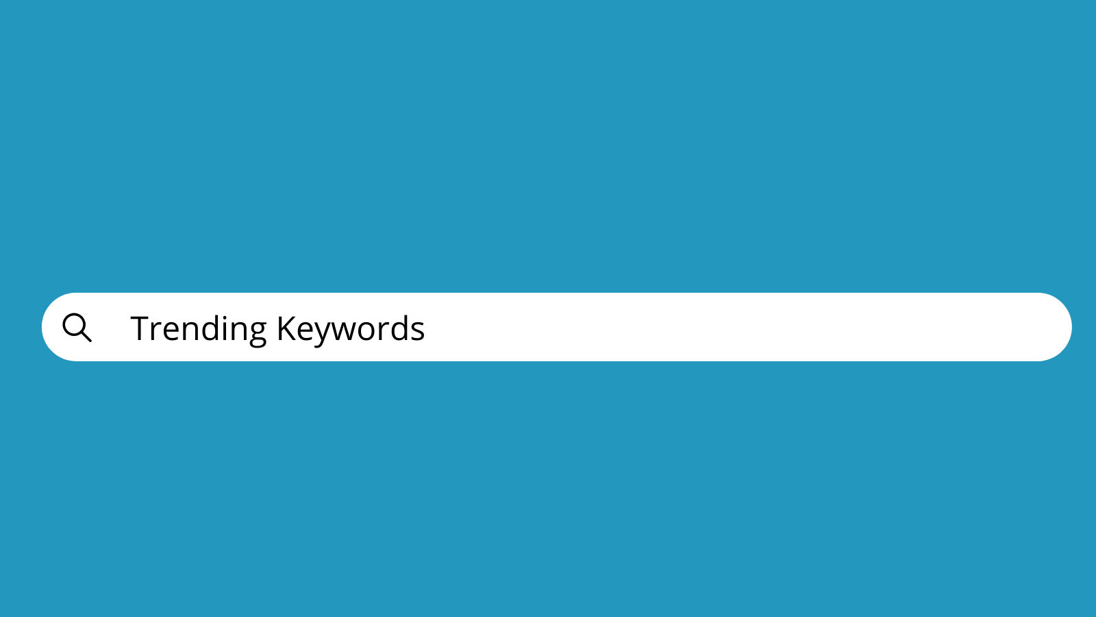 A search bar with "trending keywords" typed in