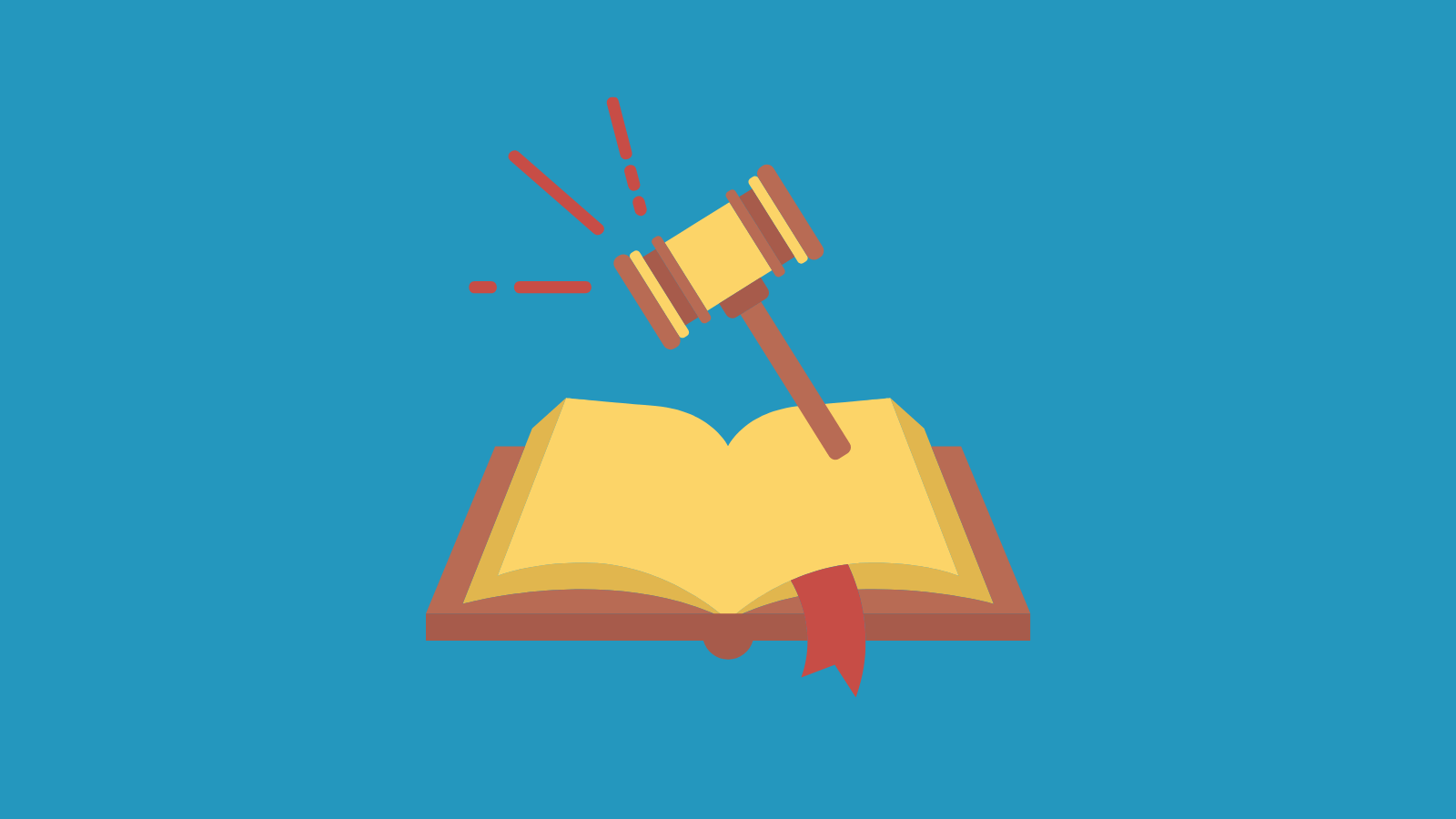 A gavel and an open book