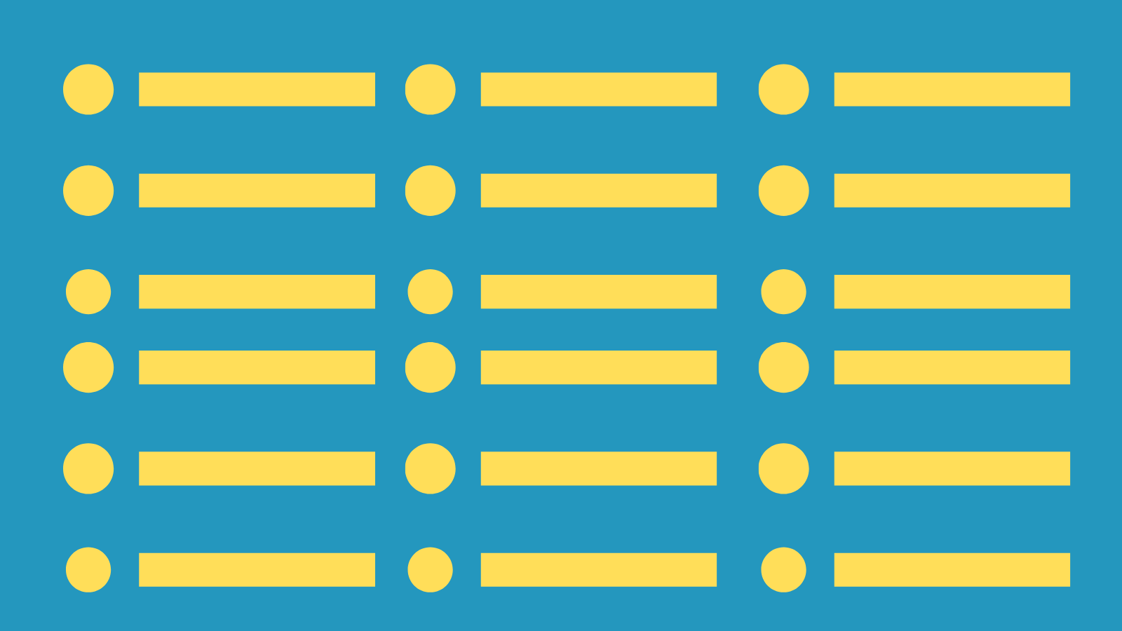 Bars and dots to represent a bulleted list