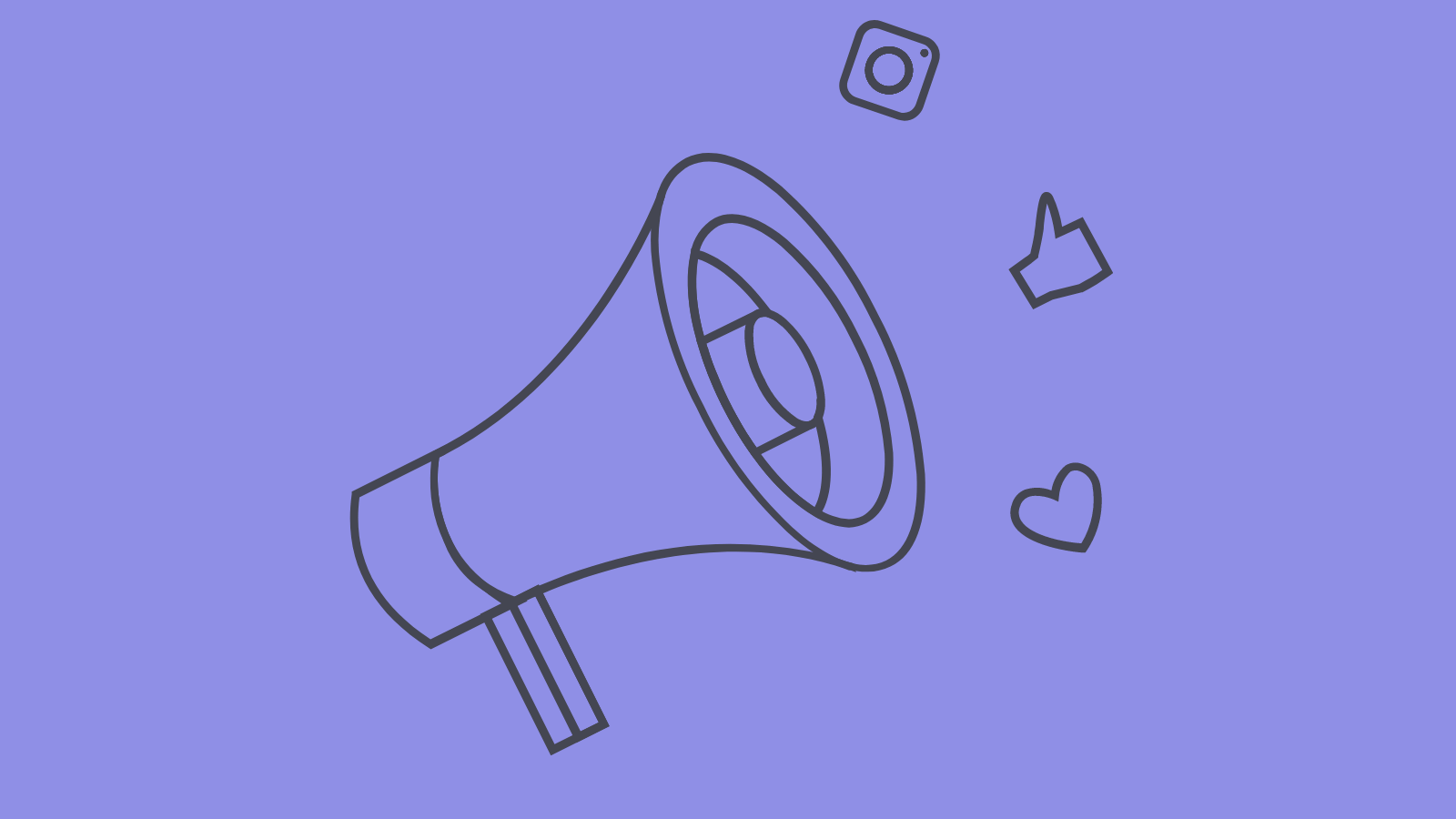 Megaphone with social media icons around it