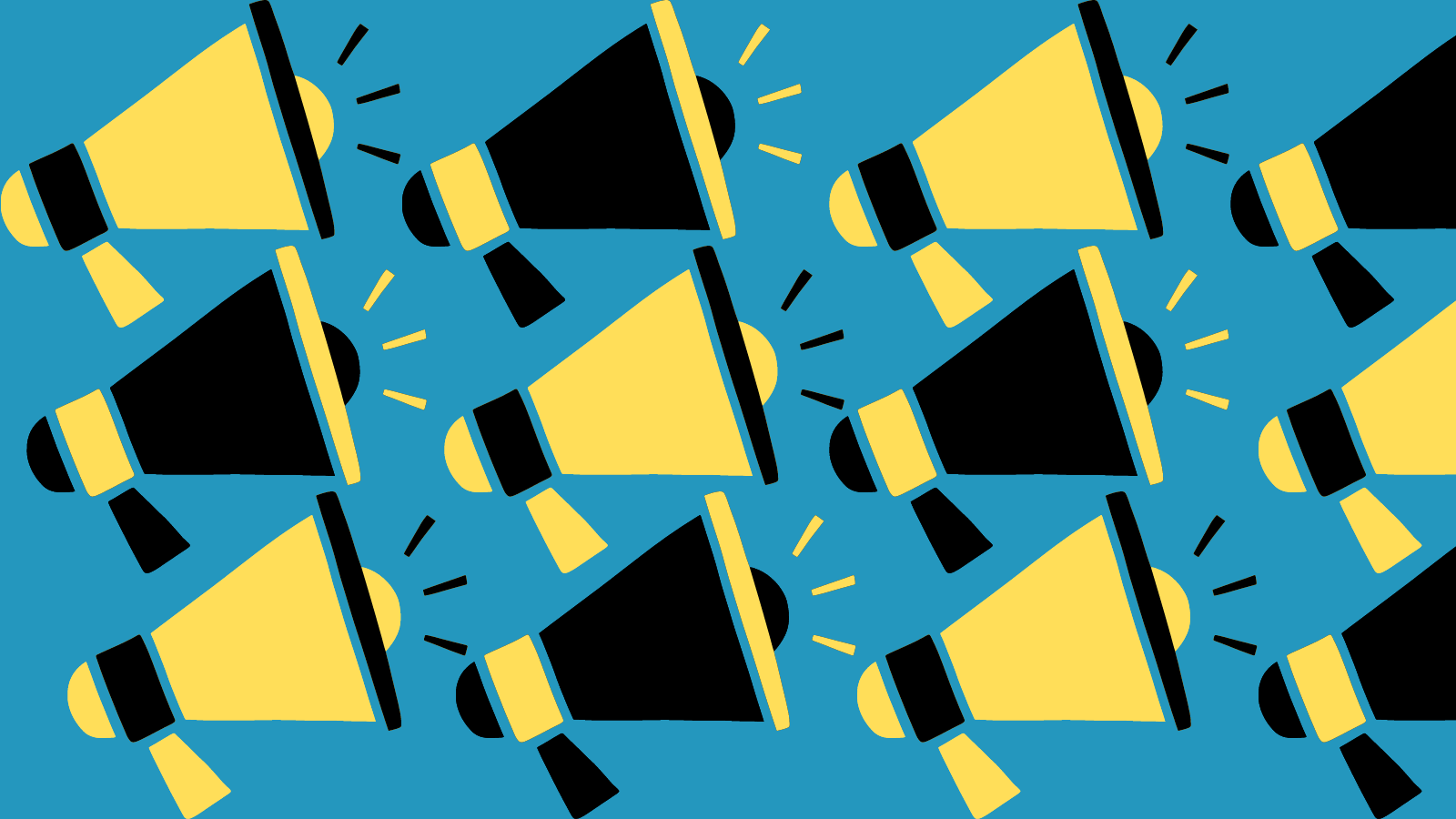 A pattern of megaphones